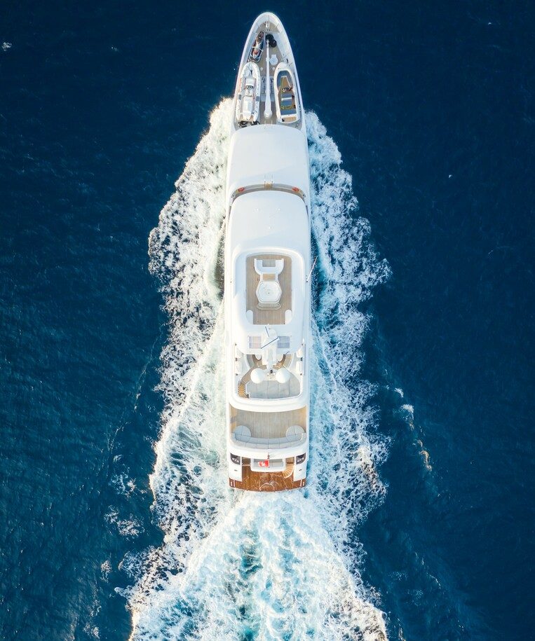 Motor Yacht JAZ Amels - Overhead view | Vernicos Yachts