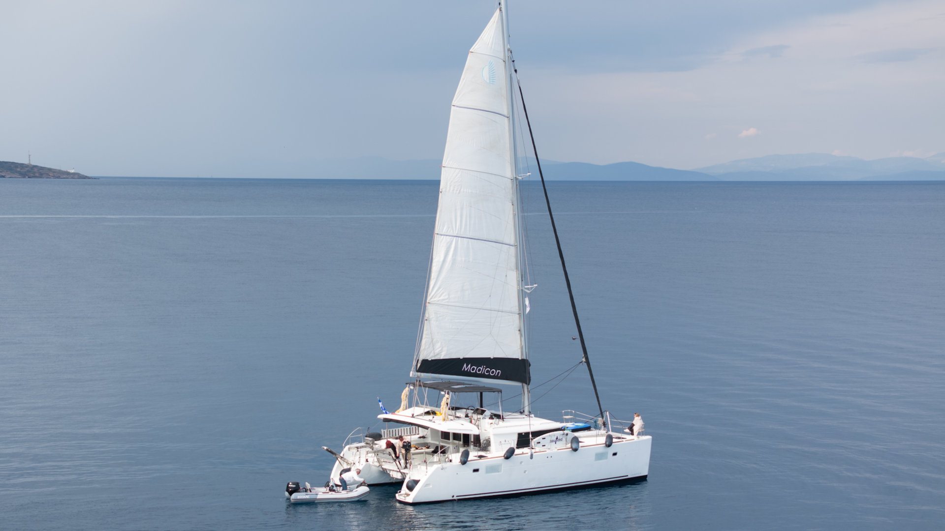 Lagoon 450F MADICON Catamaran - Aerial View | Vernicos Yachts