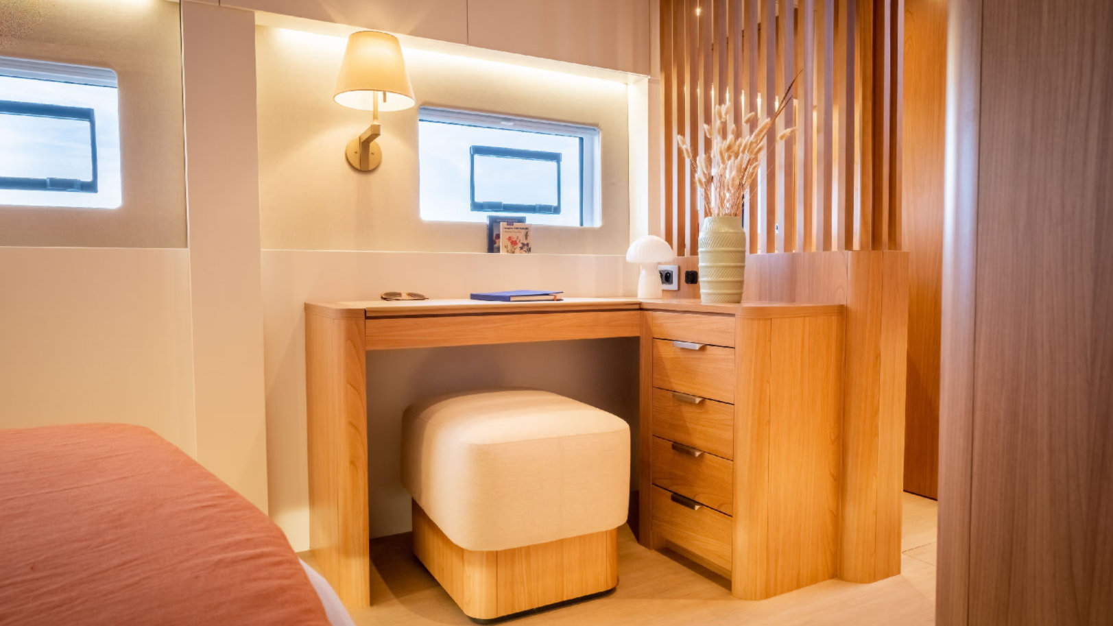 Bali 5.8 Catamaran - Cabin & Working Space | Vernicos Yachts