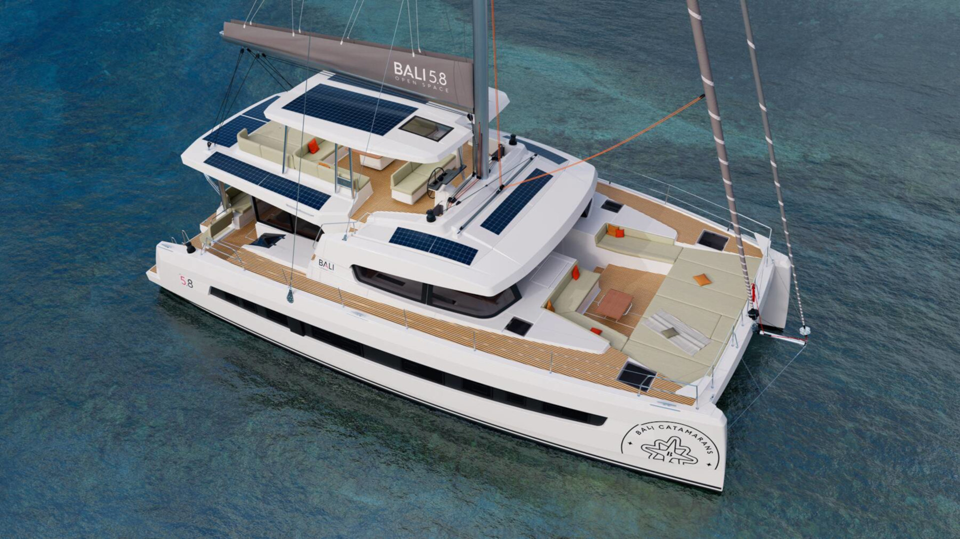 Bali 5.8 Catamaran - Aerial View | Vernicos Yachts