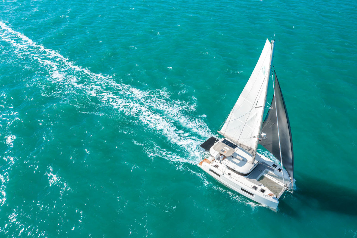Lagoon 38 Catamaran - Aerial Overview | Vernicos Yachts